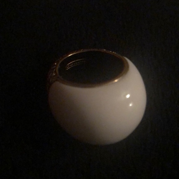 Coach white Enamel signature band Ring sz 5 1/2 - Picture 2 of 4